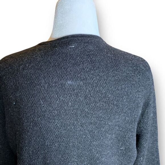 Rag & Bone Dark Charcoal Gray Wool Blend Neutral Knit Pullover Crewneck Sweater - Picture 6 of 10